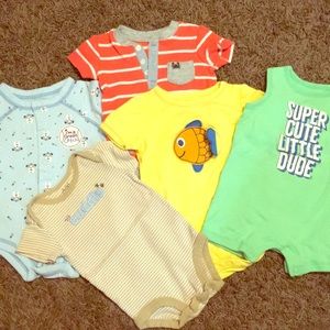 Lot of 4 Onesies & 1 with Shorts